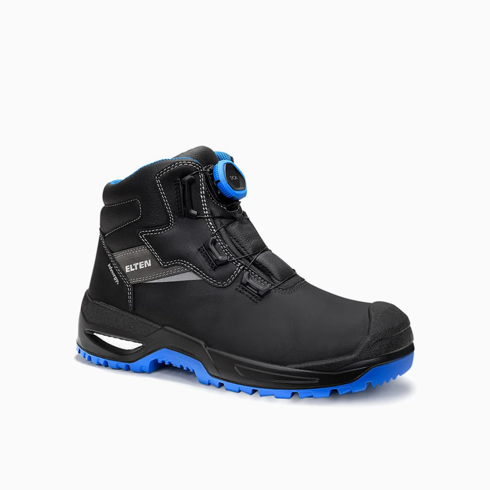 ELTEN veiligheidsschoen halfhoog STEFANO XXSG BOA® black-blue Mid ESD Zwart/Blauw