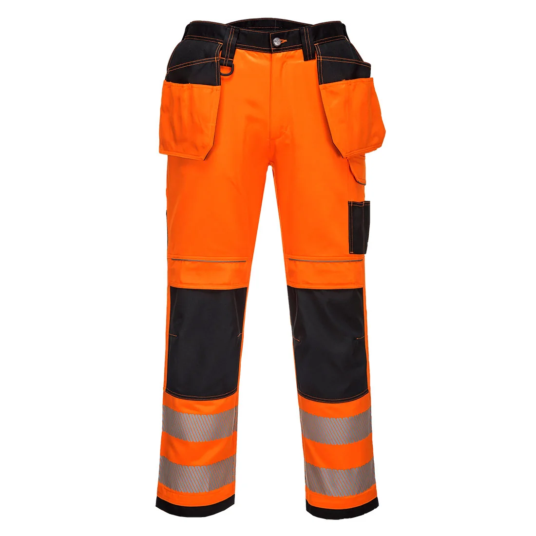 PORTWEST T501 PW3 Hi-Vis Werkbroek met Holster Pockets Oranje/zwart