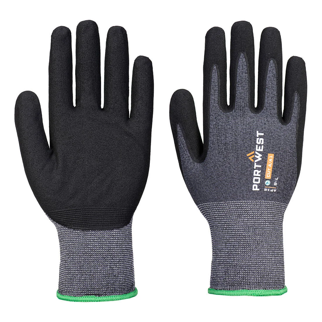 PORTWEST AP12 SG Grip 15 Eco Nitril Handschoen (afname per 12 paar) Grijs/zwart