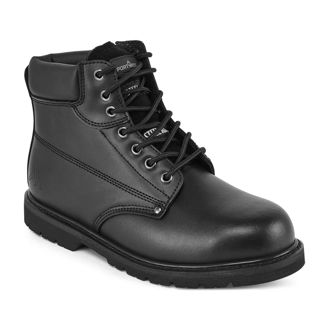 PORTWEST FW16 Steel Action lederen enkellaars SBP HRO Zwart