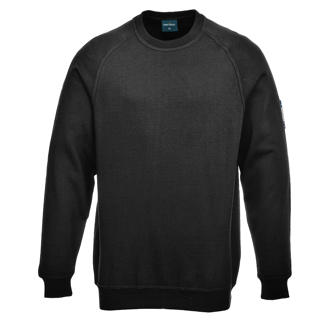 PORTWEST FR12 Vlamvertragende Modaflame Anti-statisch Sweatshirt met Lange Mouw Zwart