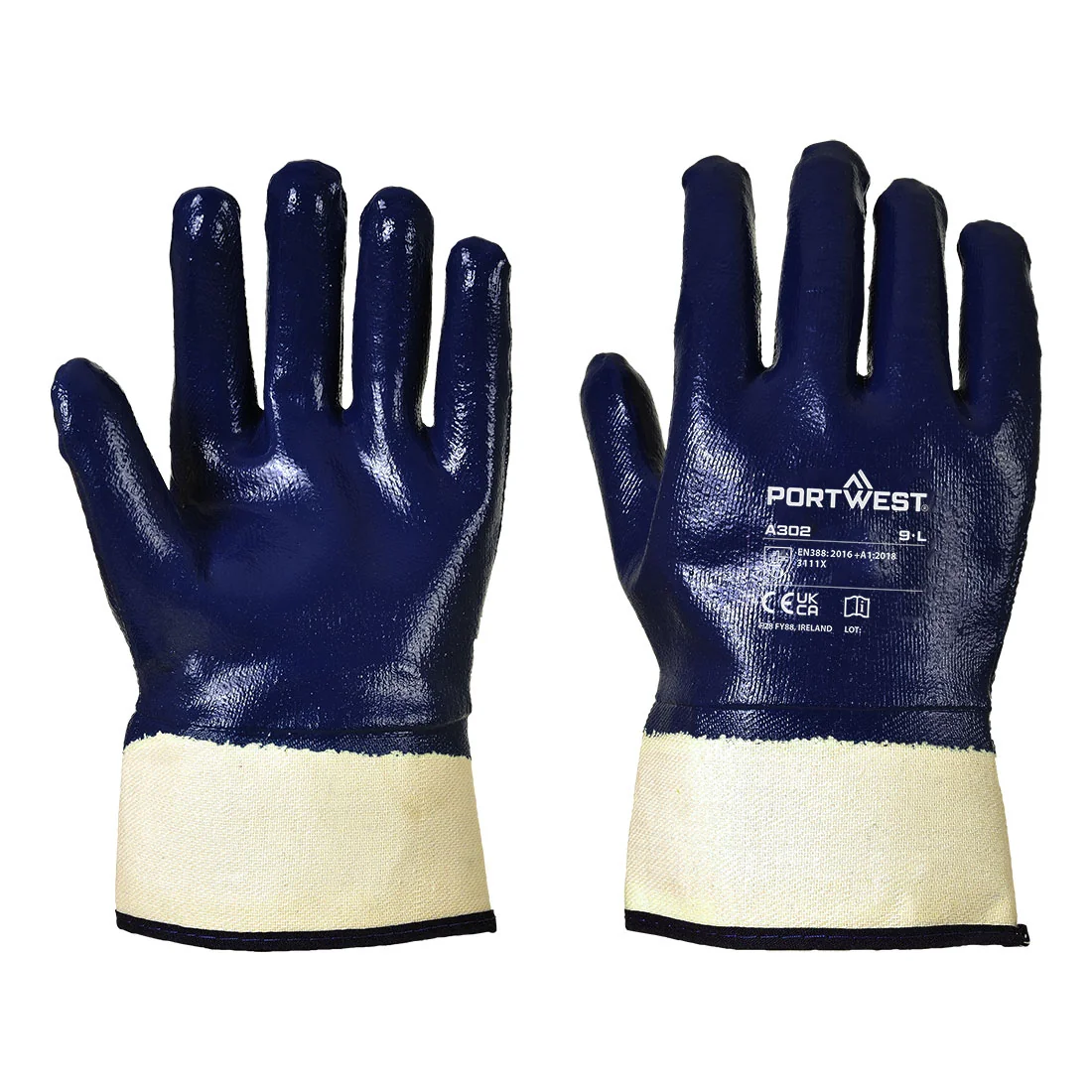 PORTWEST A302 Volledig Gedipte Nitril Veiligheids Manchet Marine
