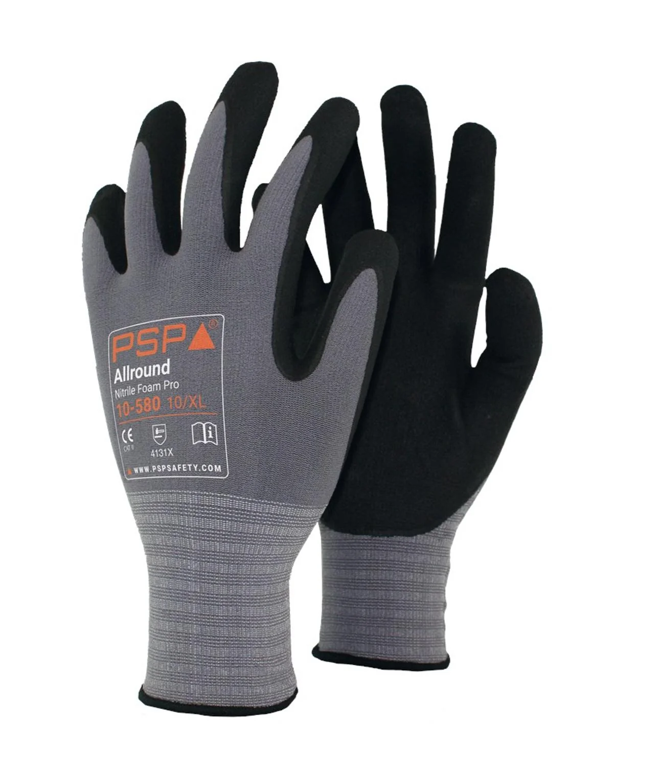 PSP 10-580 Allround Nitril Werkhandschoen Grijs/Zwart