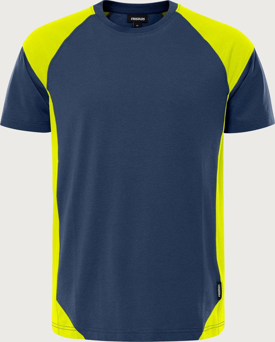 Fristads Green Heavy T-shirt 7046 GTM Marineblauw/geel