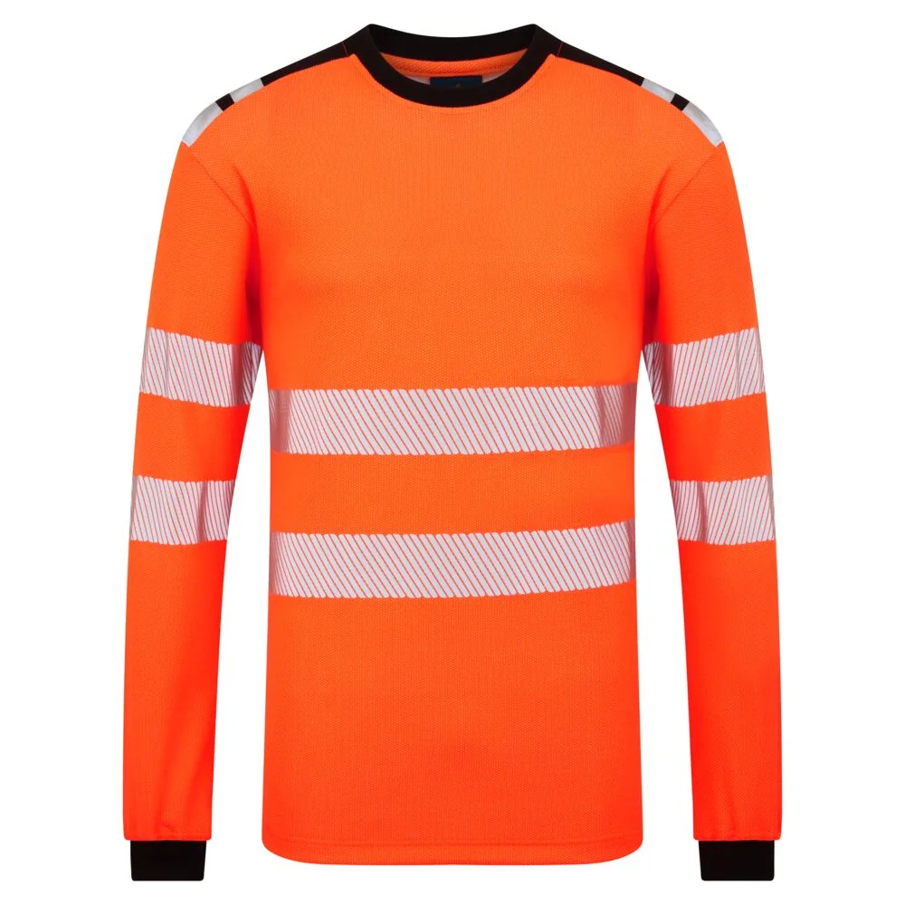 FR736 PW3 Modaflame gebreid FR T-shirt met lange mouwen Oranje/zwart
