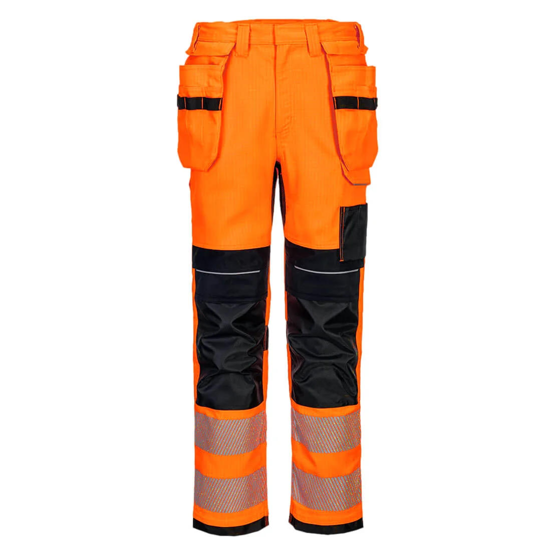 PORTWEST FR415 PW3 Vlamvertragende Modaflame Hi-Vis werkbroek met holsterzakken Oranje/zwart