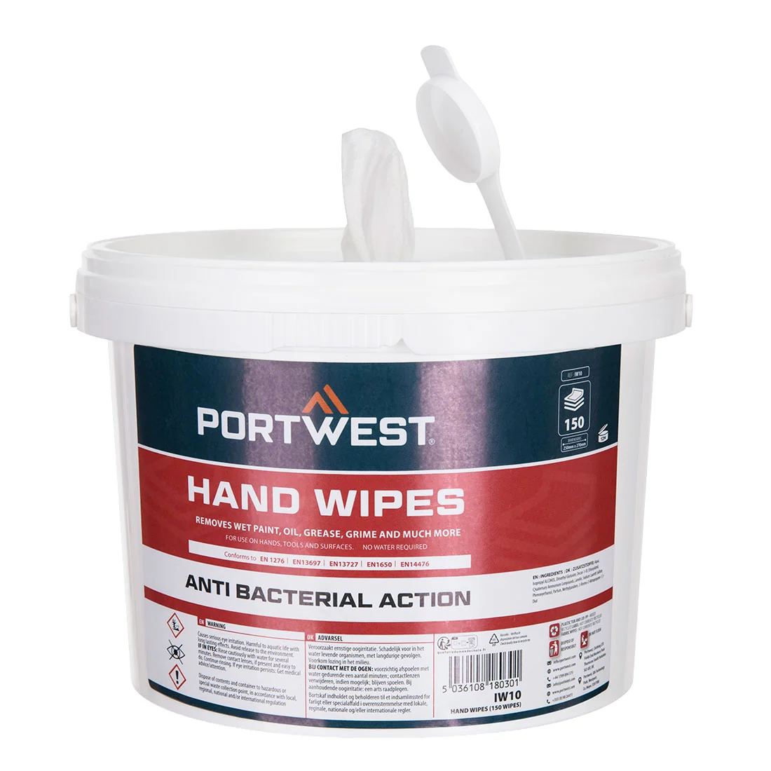 PORTWEST IW10 Handdoekjes (150 Doekjes) Wit