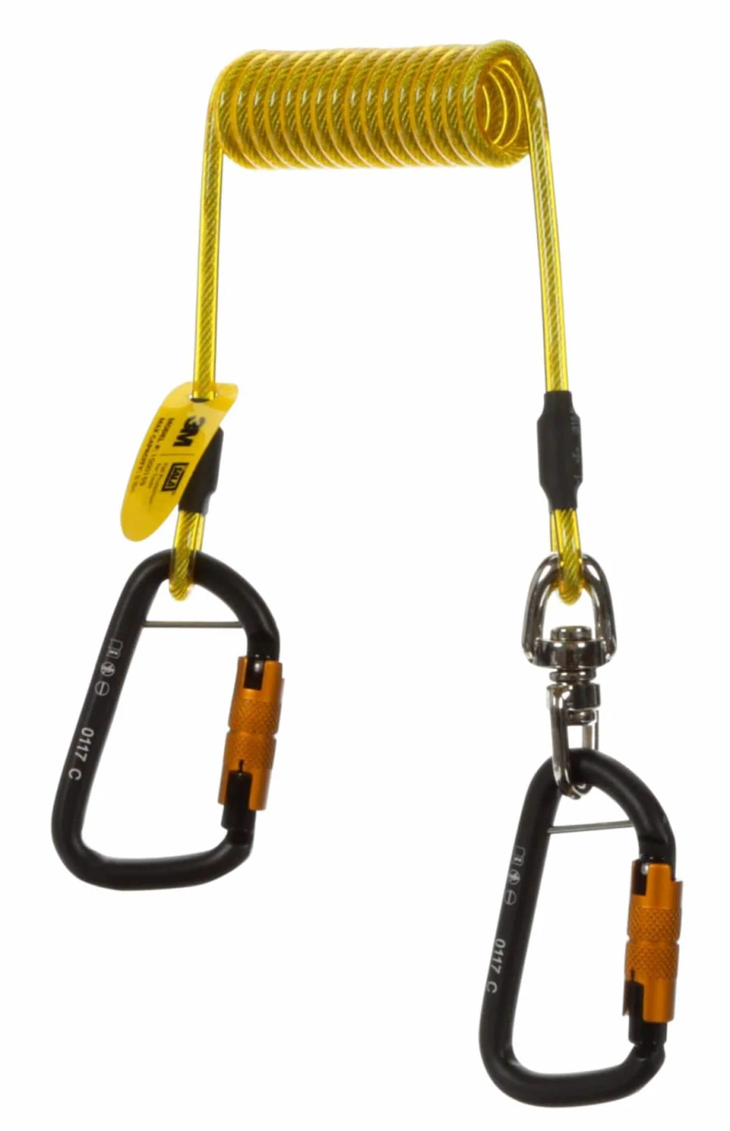 DBI-SALA Hook2Hook 1500159 spiraalkoord met wartel Geel