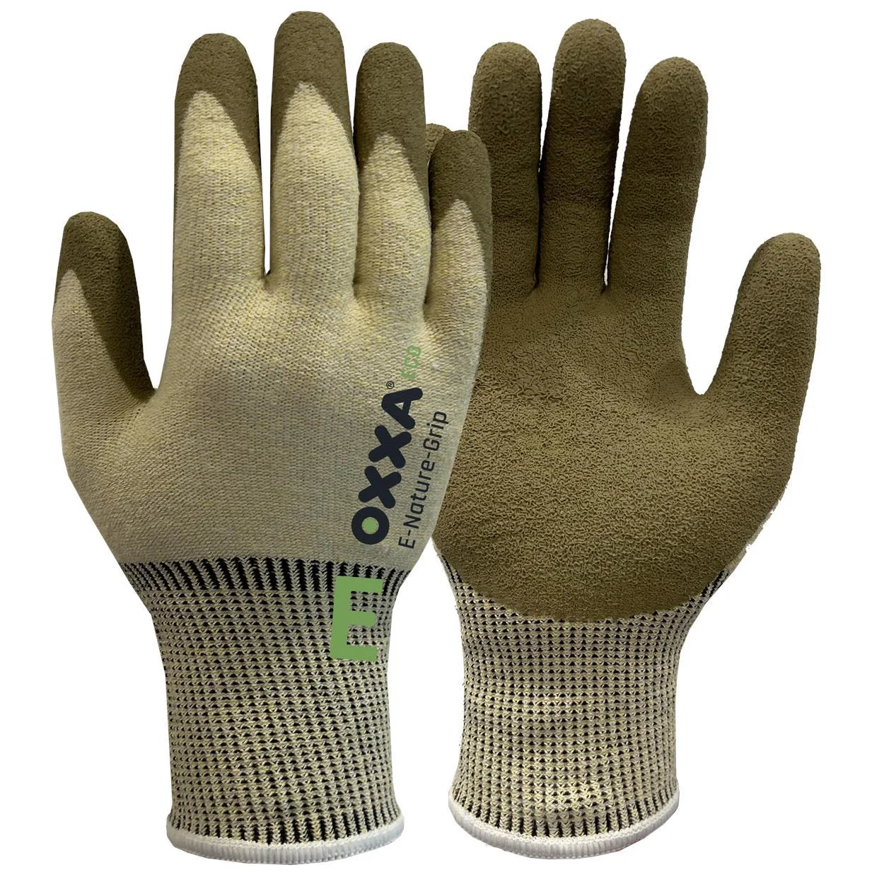 OXXA E-Nature-Grip Cut E 52-710 handschoen Olijfgroen / Zachtgeel