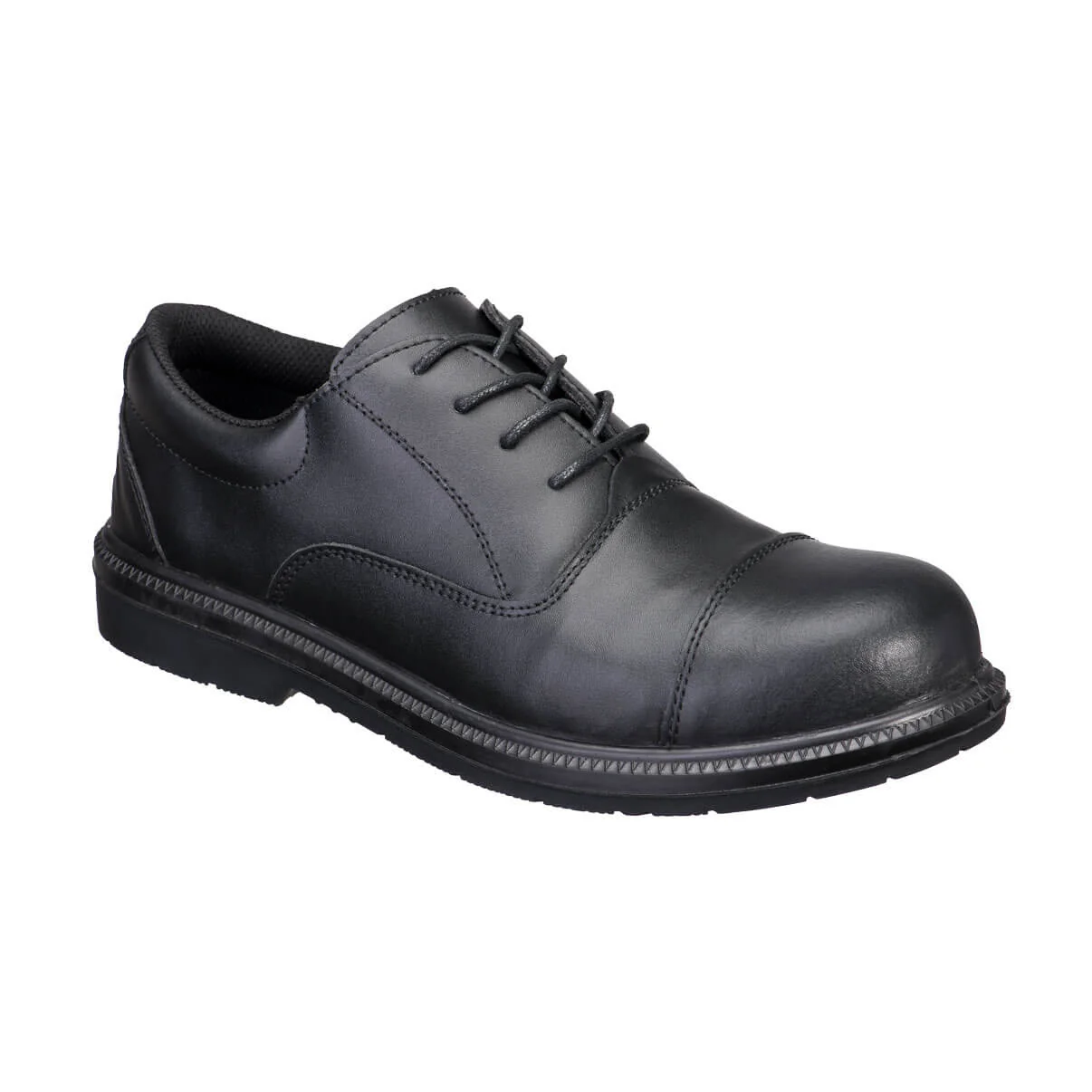 PORTWEST FD18 Leren Executive schoen met staal S3 SR FO Zwart