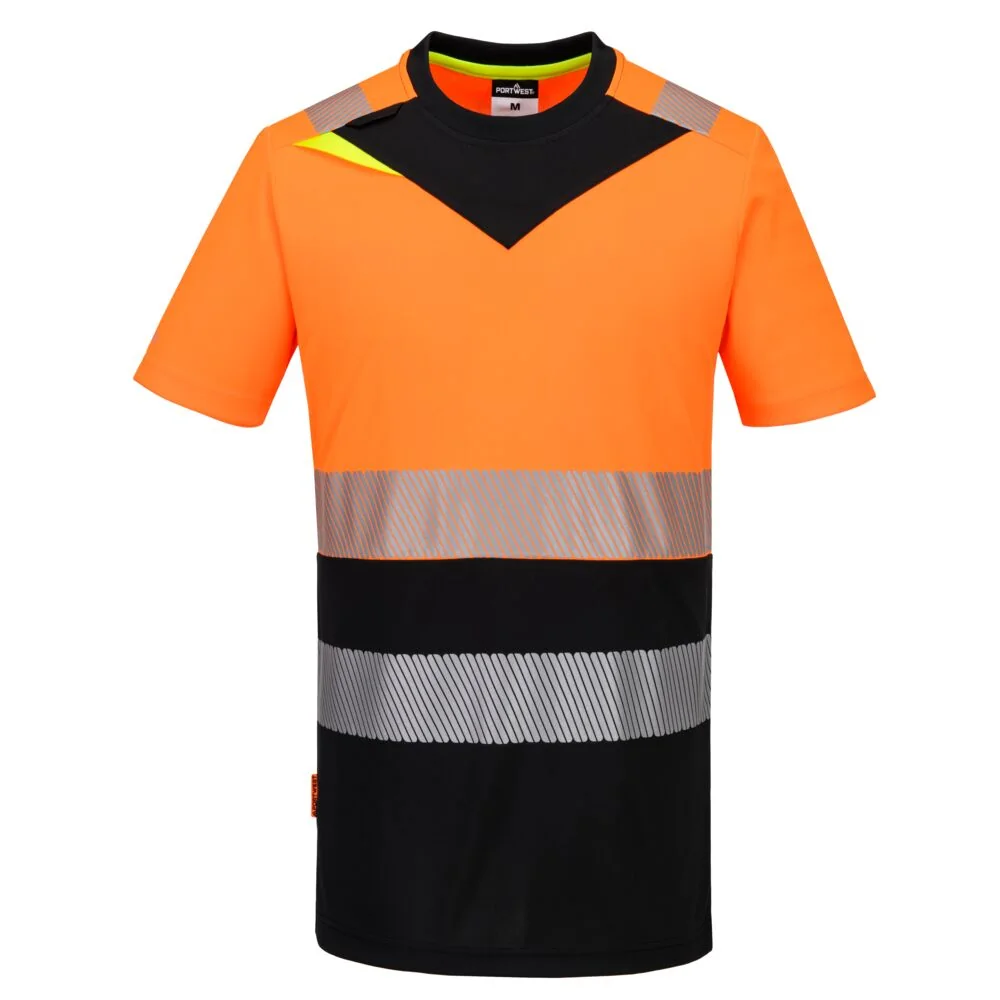 PORTWEST DX434 DX4 Hi-Vis T-shirt korte mouw klasse 1 Oranje/zwart