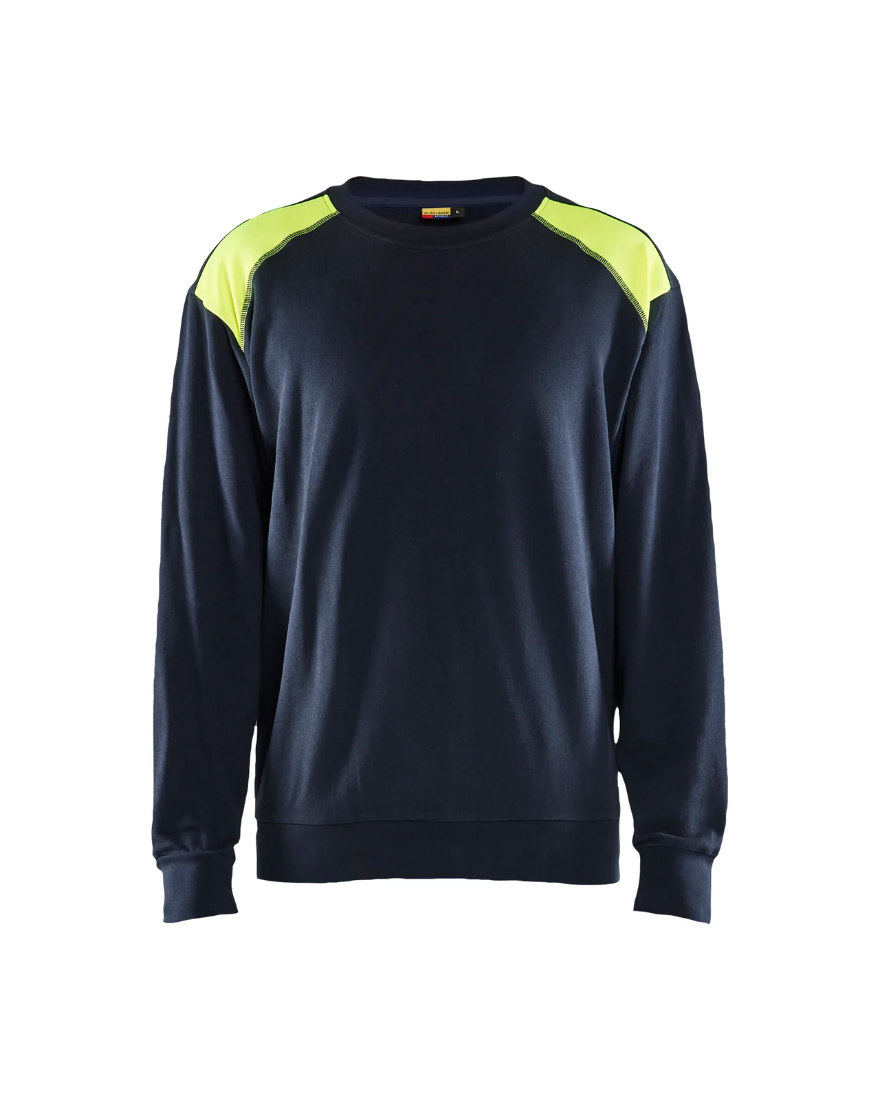 Blåkläder 35801158 Sweatshirt bi-colour katoen Donker marineblauw / High Vis Geel