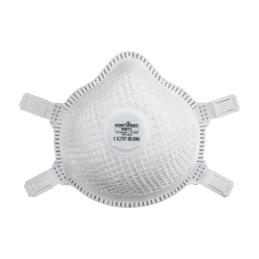 PORTWEST P371 ERGONET FFP3 Dolomite Masker met Ventiel Wit
