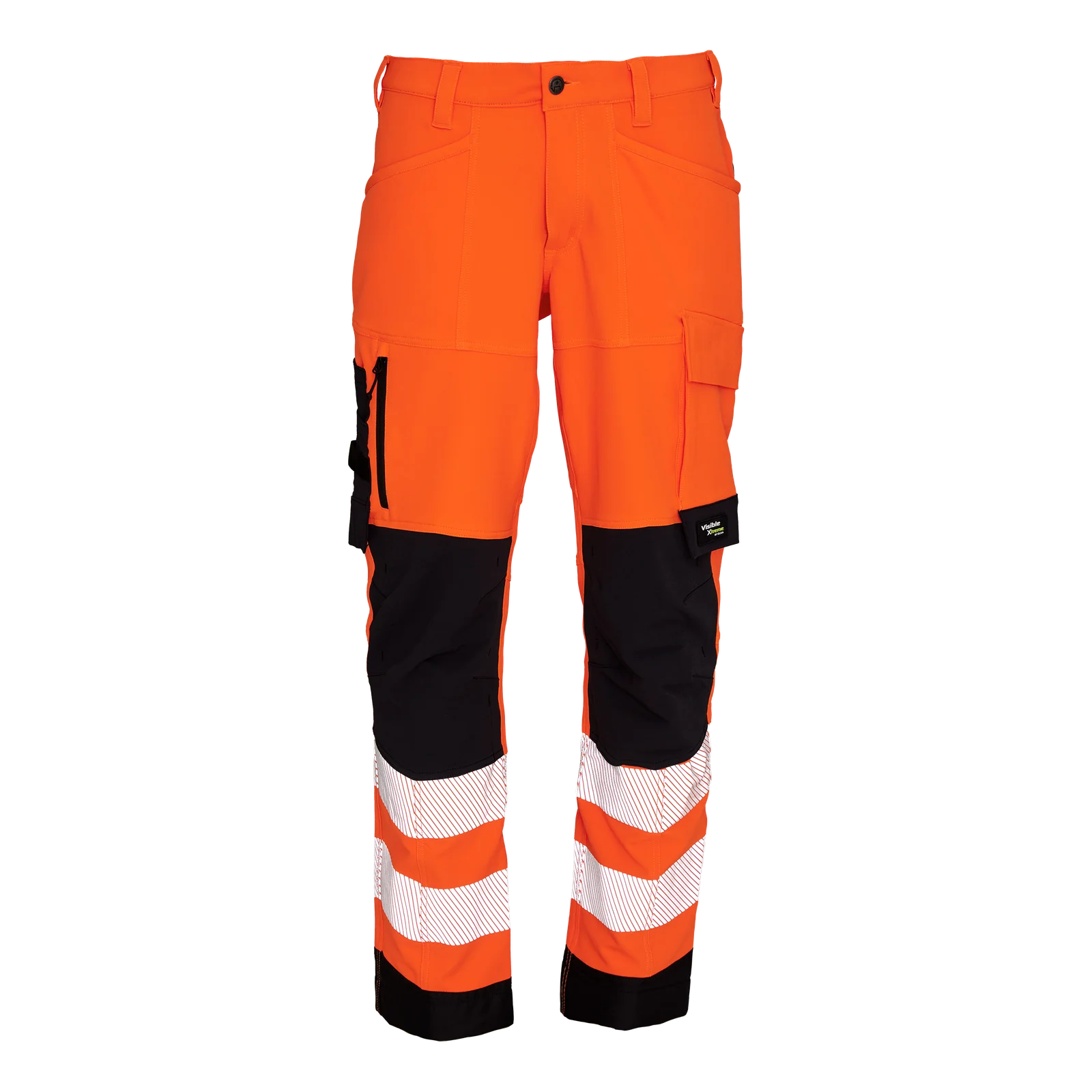 ELKA Rainwear 282404SR Visible Xtreme Recycled broek verkort model Fluororanje/Zwart