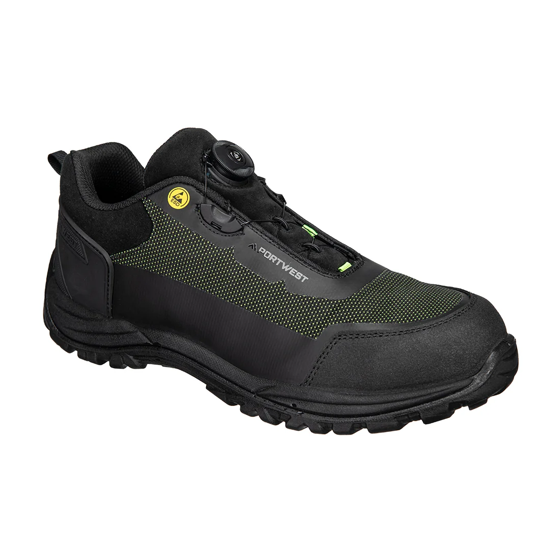 PORTWEST FE05 Composite textiel lage schoen S3S ESD SR FO Zwart/groen
