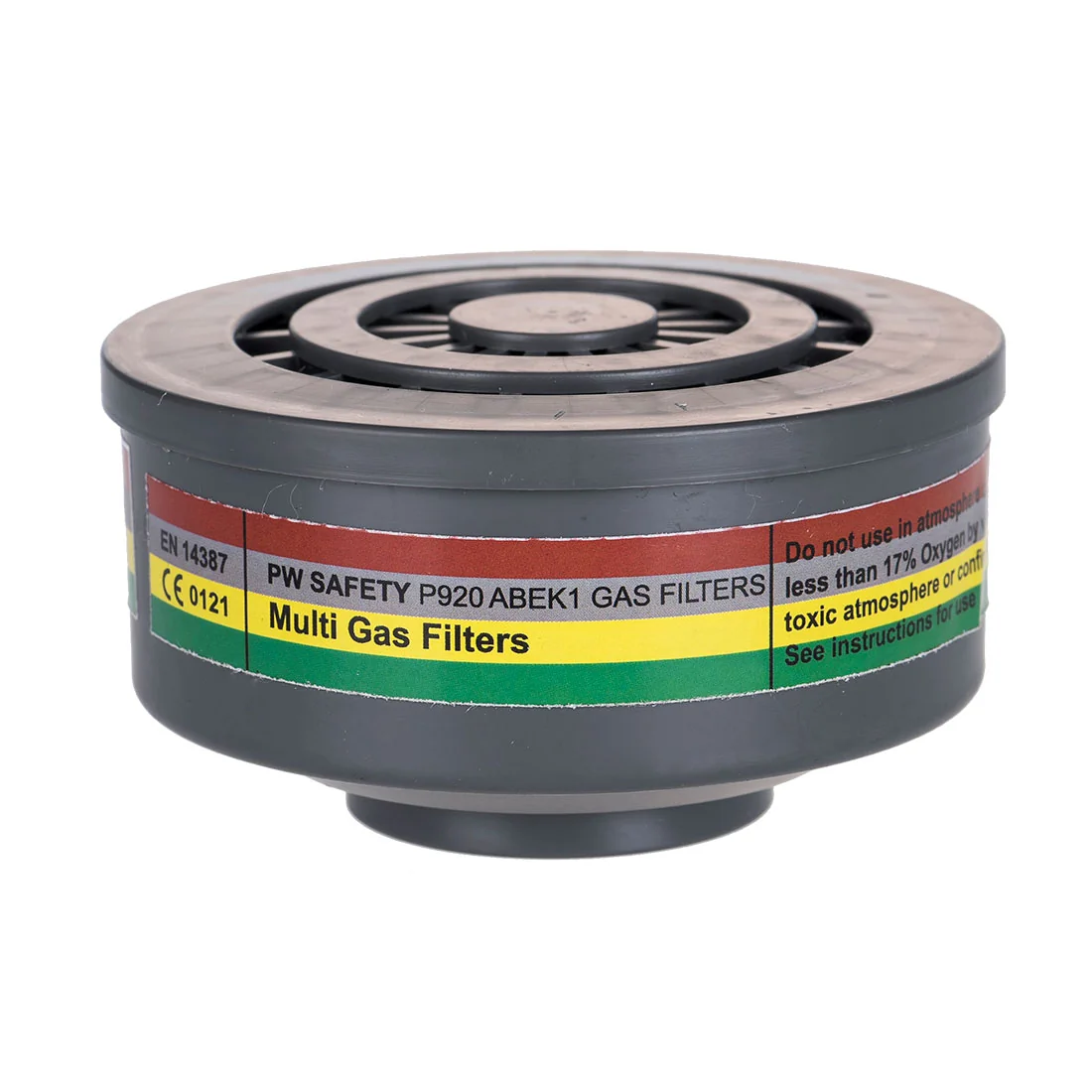PORTWEST P920 ABEK1 Gas Filter Speciale Schroefdraadbevestiging Grijs