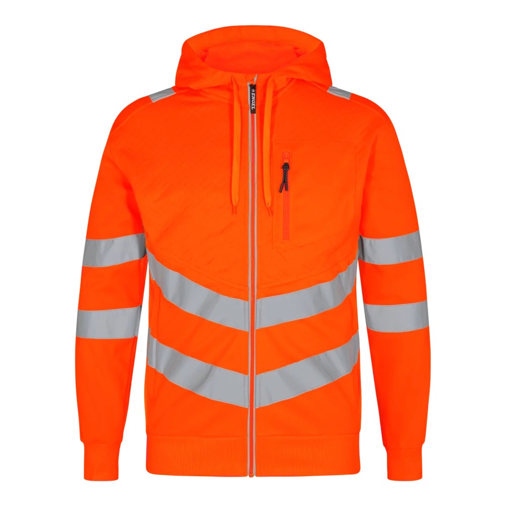 SAFETY sweat cardigan Hi-vis Orange