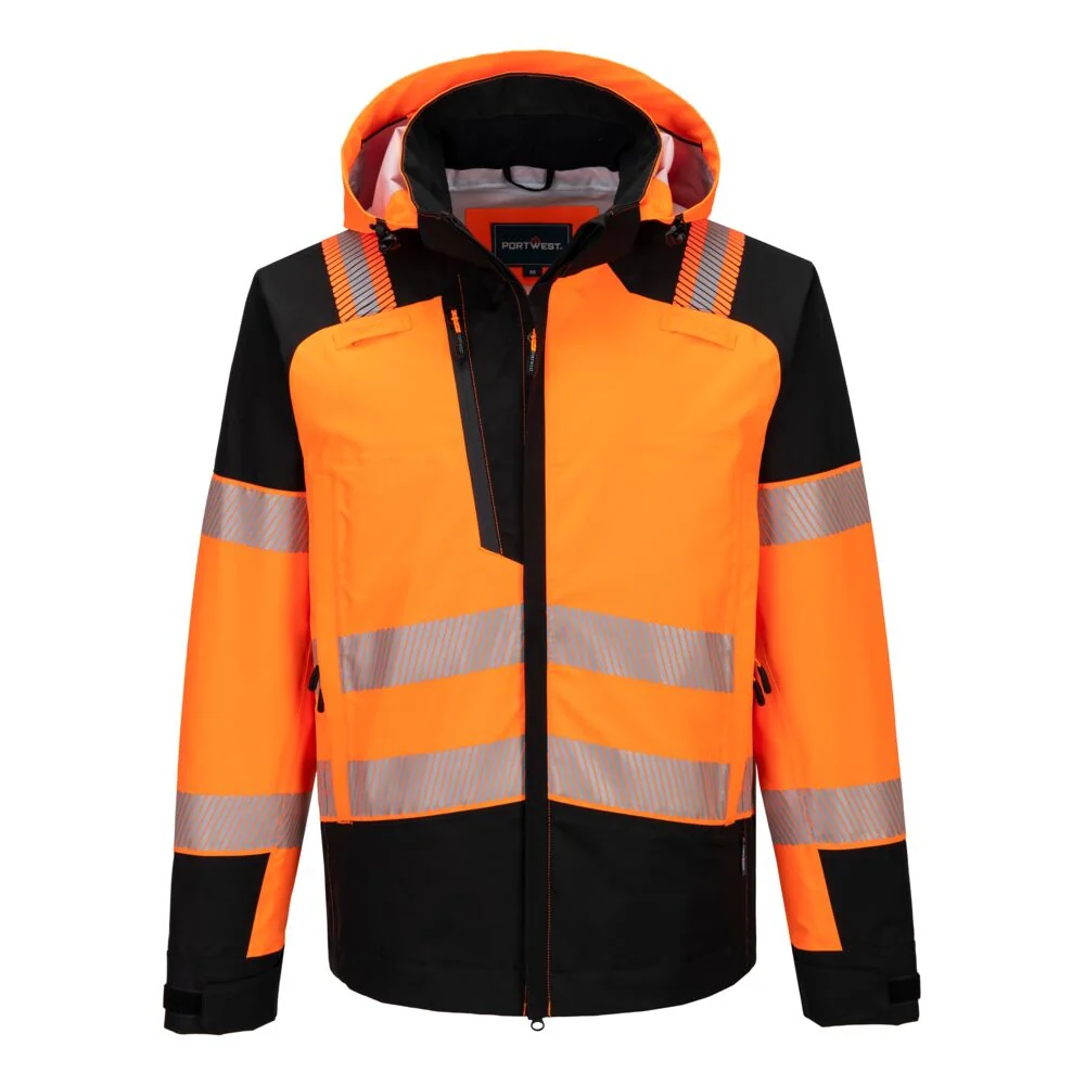 PORTWEST T166 PW3 Hi-Vis Regenjas (3L) Oranje/zwart