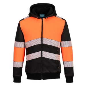 PW377 PW3 Klasse 1 Winter Hoodie met rits aanzicht 1