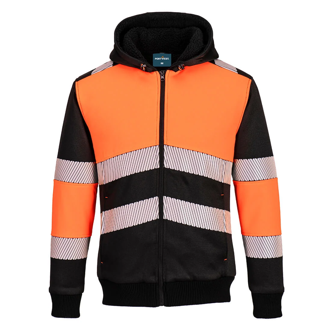 PORTWEST PW377 PW3 Klasse 1 Winter Hoodie met rits Oranje/zwart