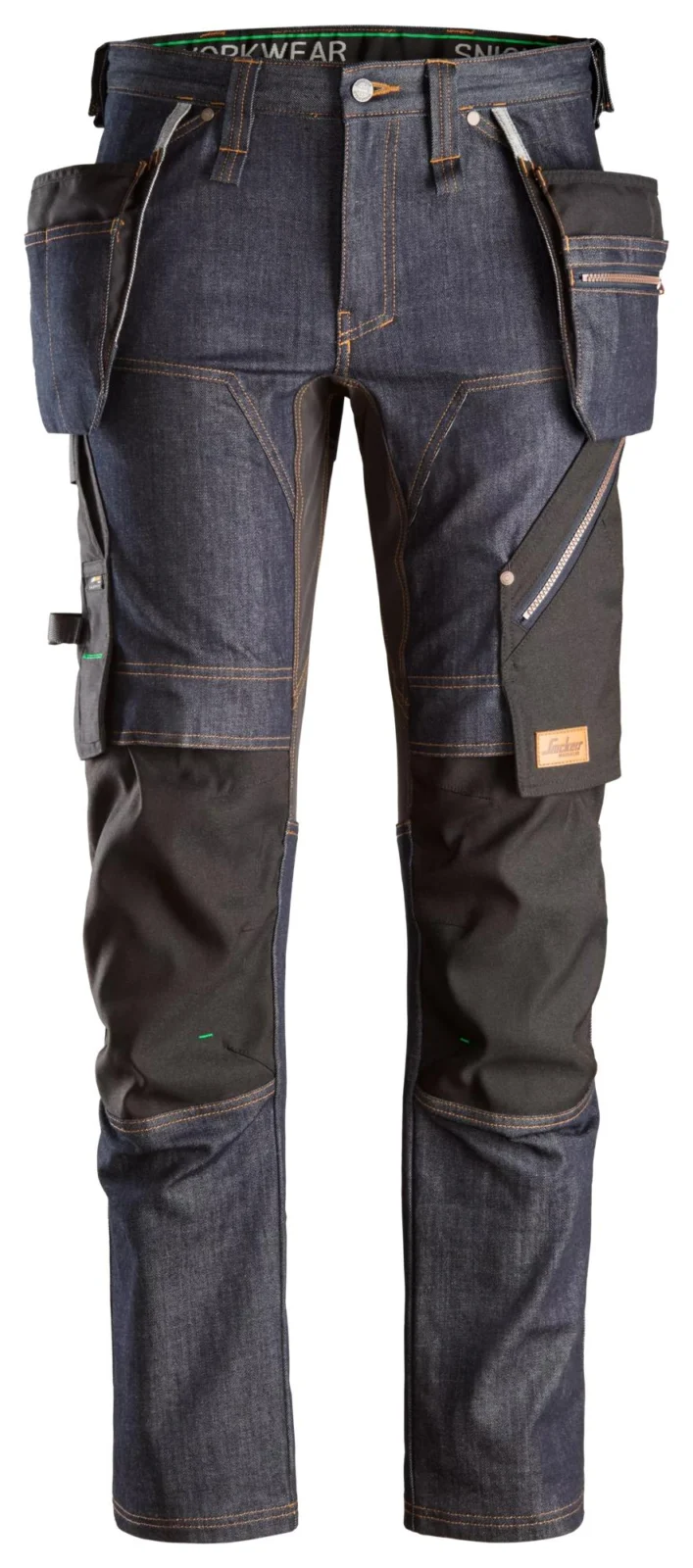Snickers Workwear 6955 Denim/Zwart aanzicht 1
