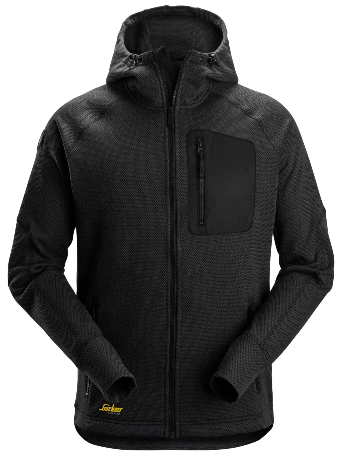 8041 Fleece Hoodie met Rits Zwart
