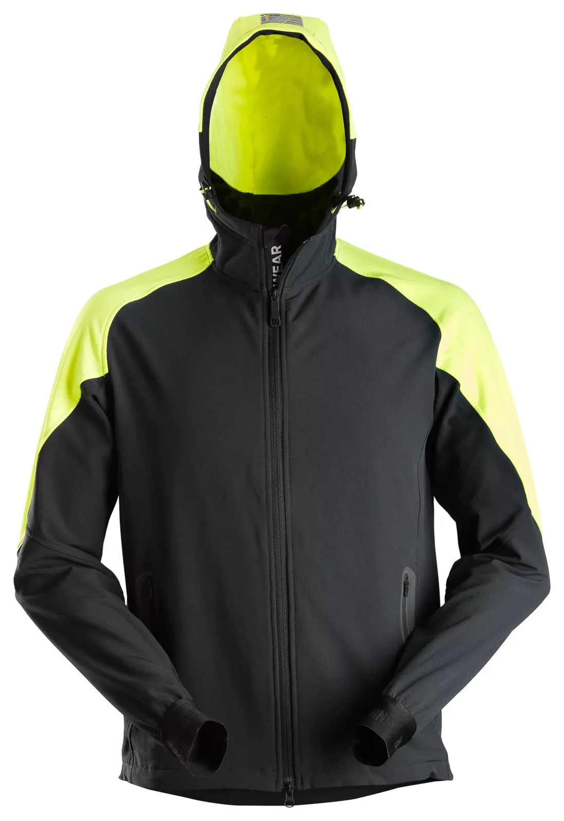 Snickers Workwear 8025 Zwart/Neongeel aanzicht 1