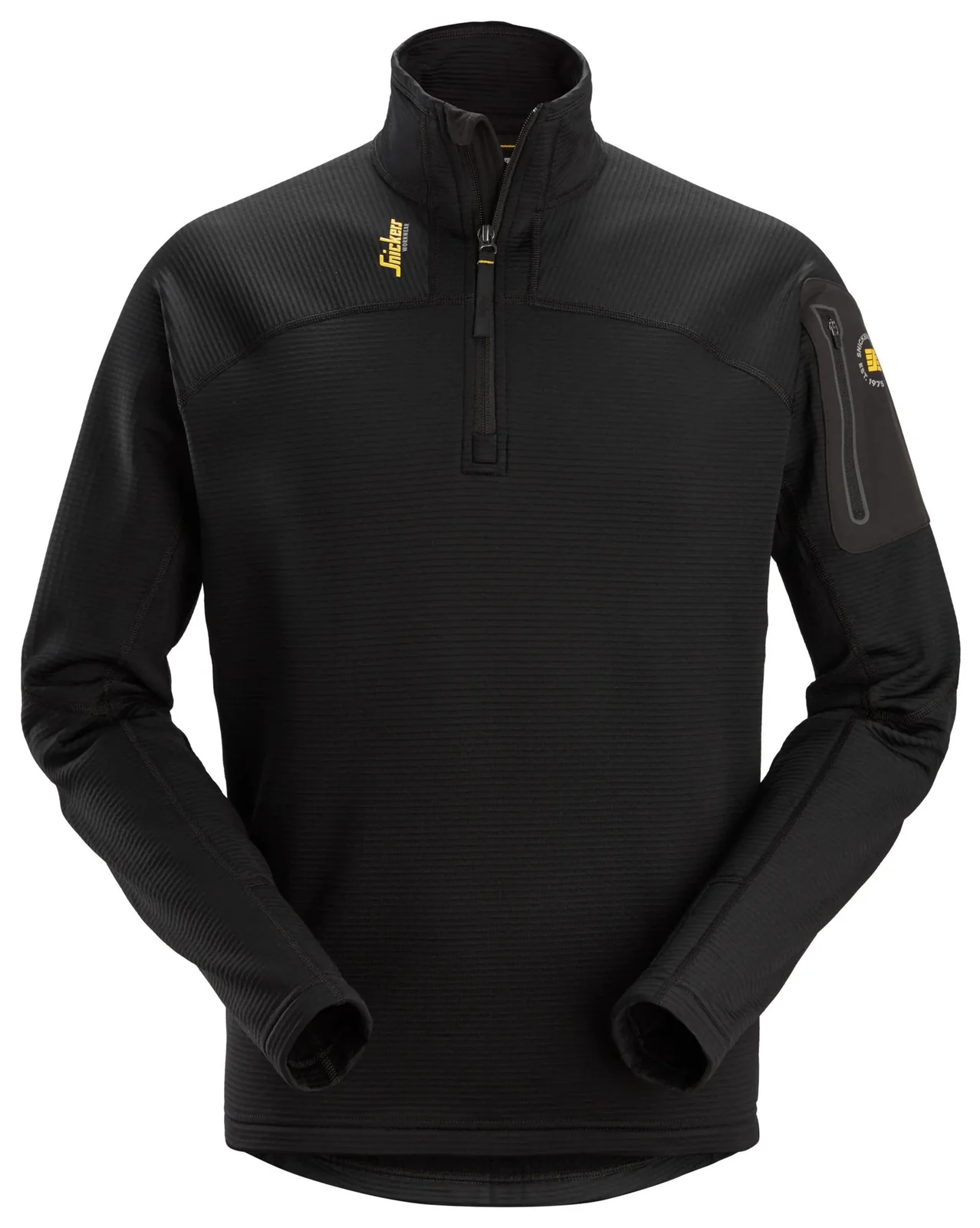 9435 Body Mapping Micro Fleece Vest met Halve Rits Zwart